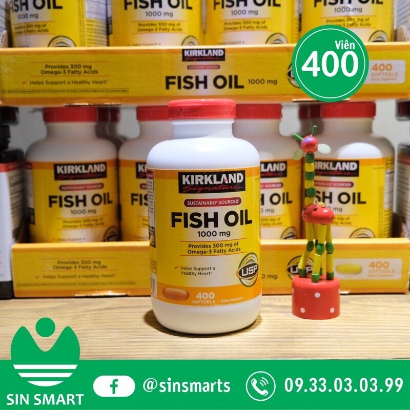 Date xa Omega 3 Fish Oil 1000mg Kirkland Của Mỹ hộp 400 viên