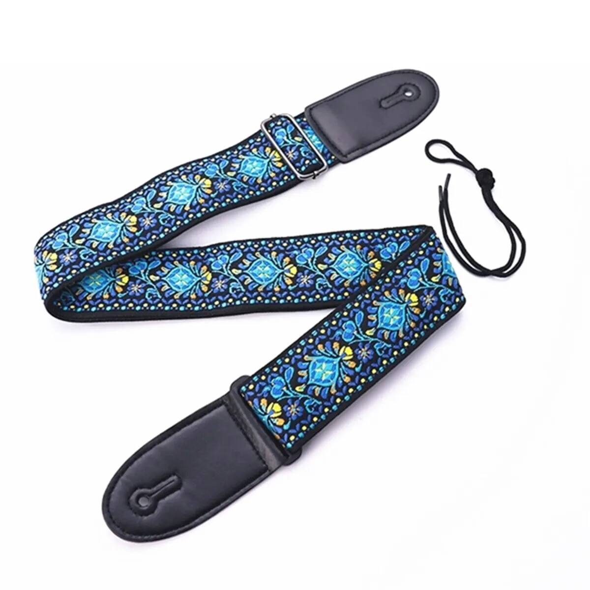 Thêu in Dây Đeo Guitar cổ điển phong cách dân tộc có thể điều chỉnh dây đeo cho dân gian guitar điện Bass Ukulele Guitar phụ kiện