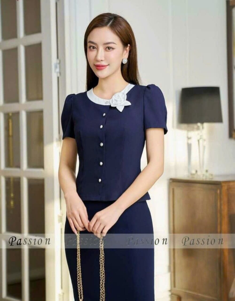 Áo Kiểu nữ Công sở Tay Ngắn