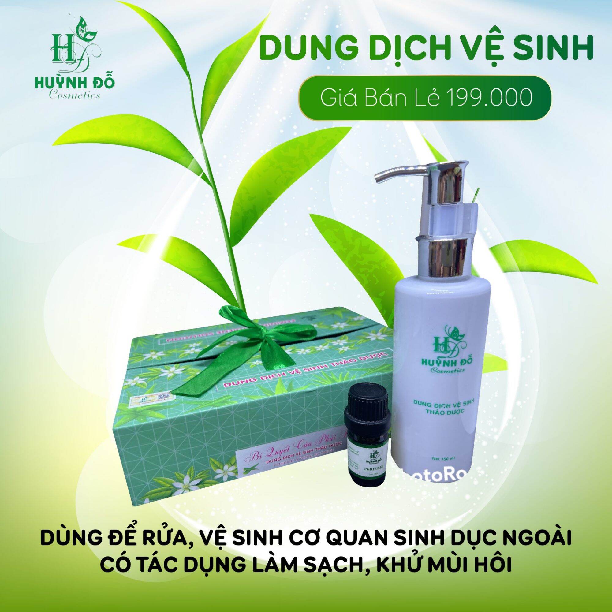 Dung dịch vệ sinh huỳnh đỗ tặng kèm nước hoa vùng kín