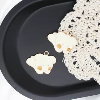 Charm bé chó kim loại làm keyring