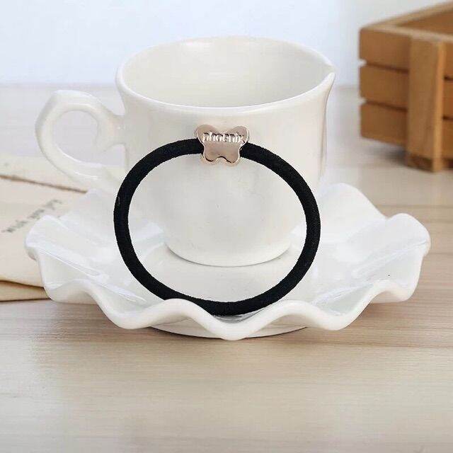 Dây cột tóc đen đính hạt style Hàn