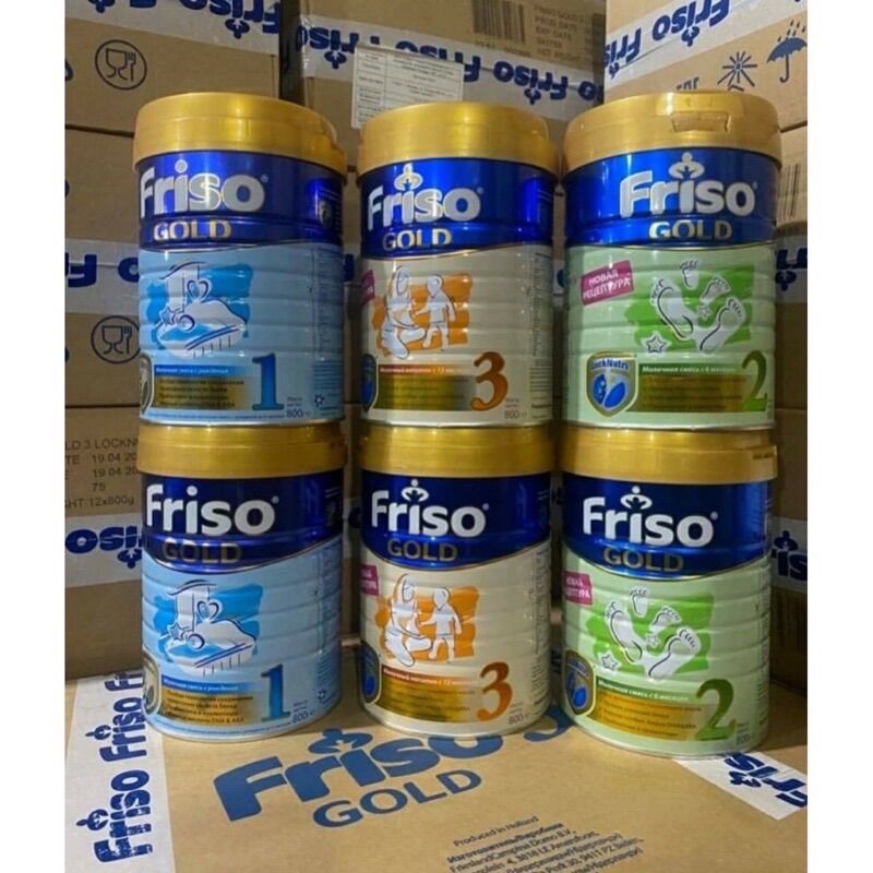 Sữa Friso Gold Nga 1/2/3/4 lon 800gr đủ số cho bé