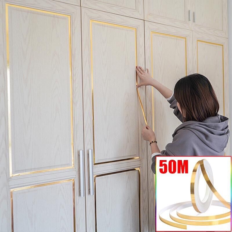 Chỉ dán viền trang trí nội thất cuộn dài 50m