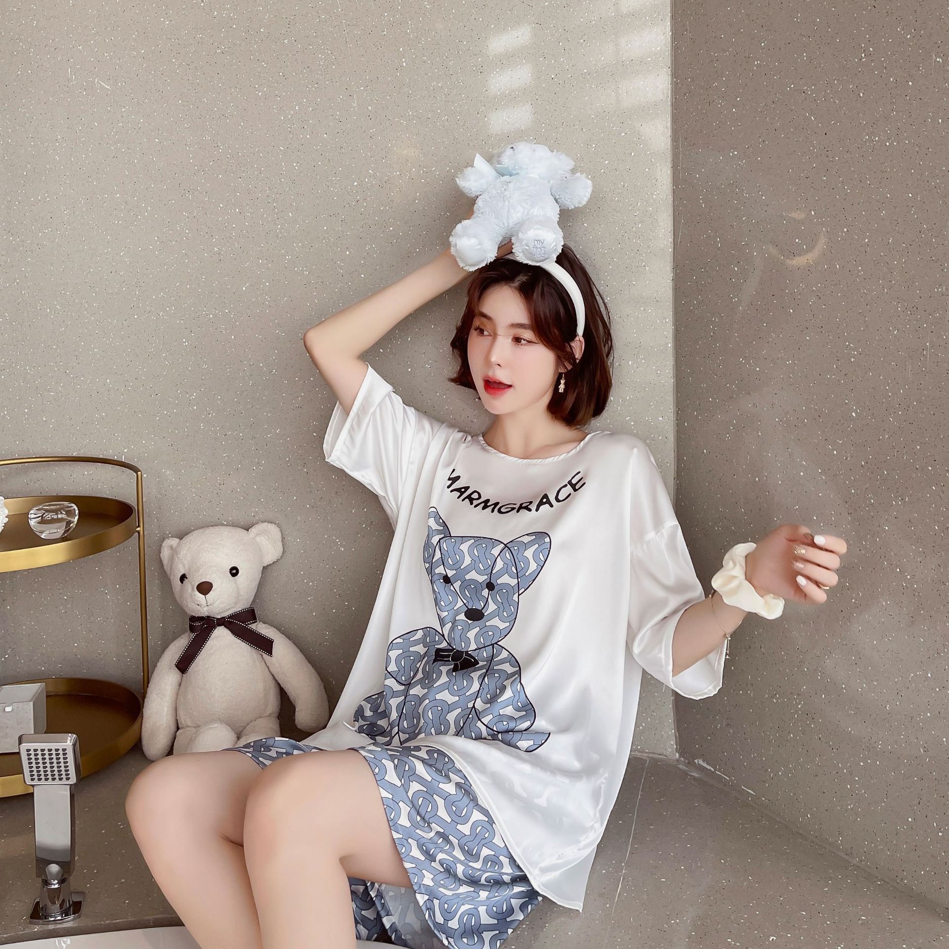 Bộ mặc nhà cộc tay, đồ bộ piajama mặc hè