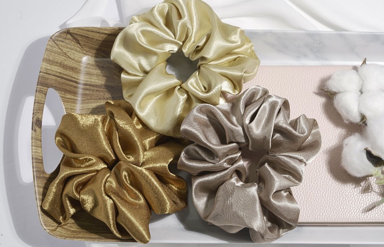 Dây cột tóc Scrunchies phi bóng lụa cao cấp loại to