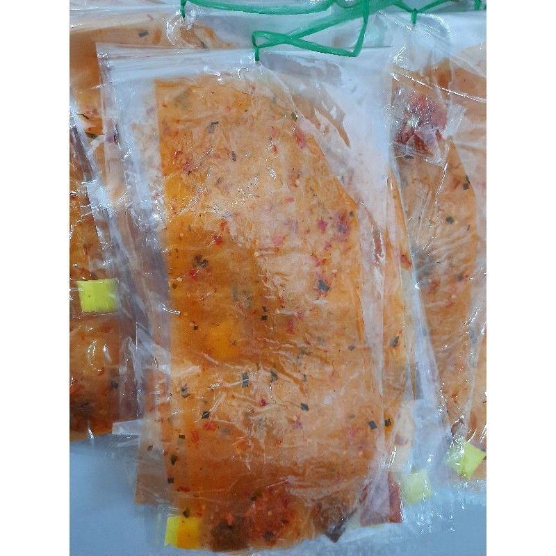 COMBO 10 Bịch Bánh Tráng Đỏ Tôm Dẻo Cuốn Bơ, Tương Ớt, Hành Phi loại Dài - 1 Xâu Bánh Tráng