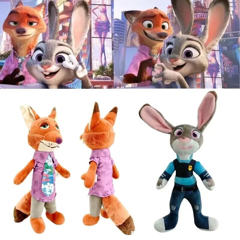 Disney | Bộ Đồ Chơi Nhồi Bông Disney Zootopia 2 Judy Thỏ & Nick Cáo – Quà Tặng Bán Chạy Nhất Dịp Lễ Dành Cho Trẻ Em, Unisex, Chất Liệu Nhung Ngắn, Búp Bê Vinyl 35cm