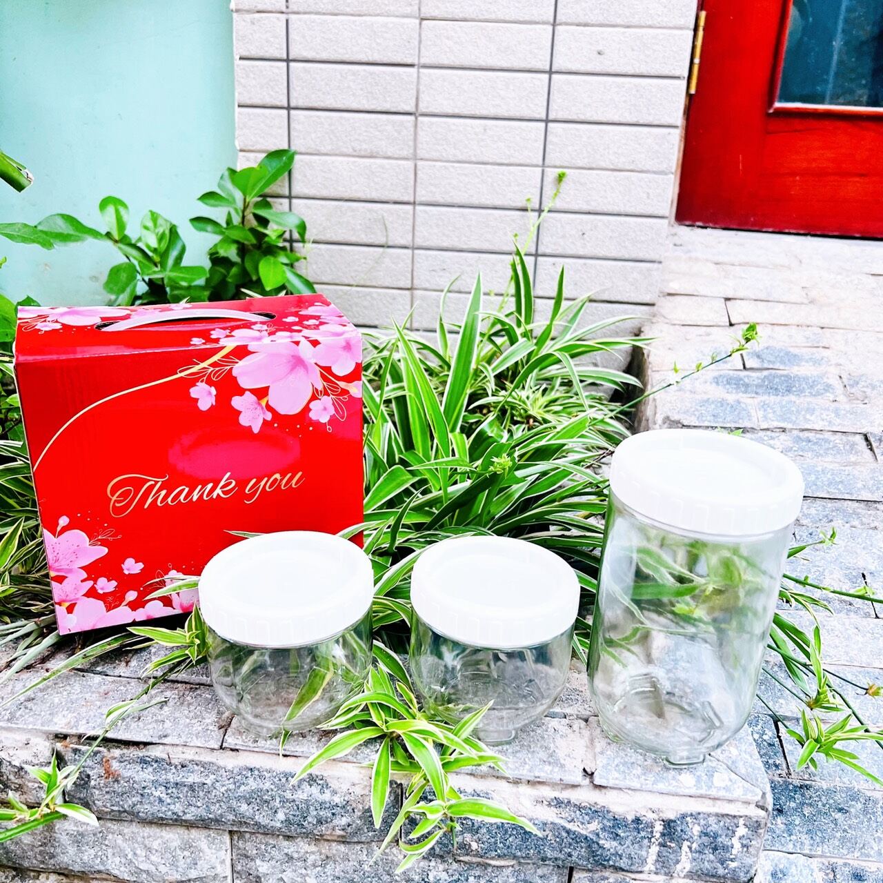 BỘ 3 HỦ THỦY TINH đựng gia vị hoặc đồ muối chua