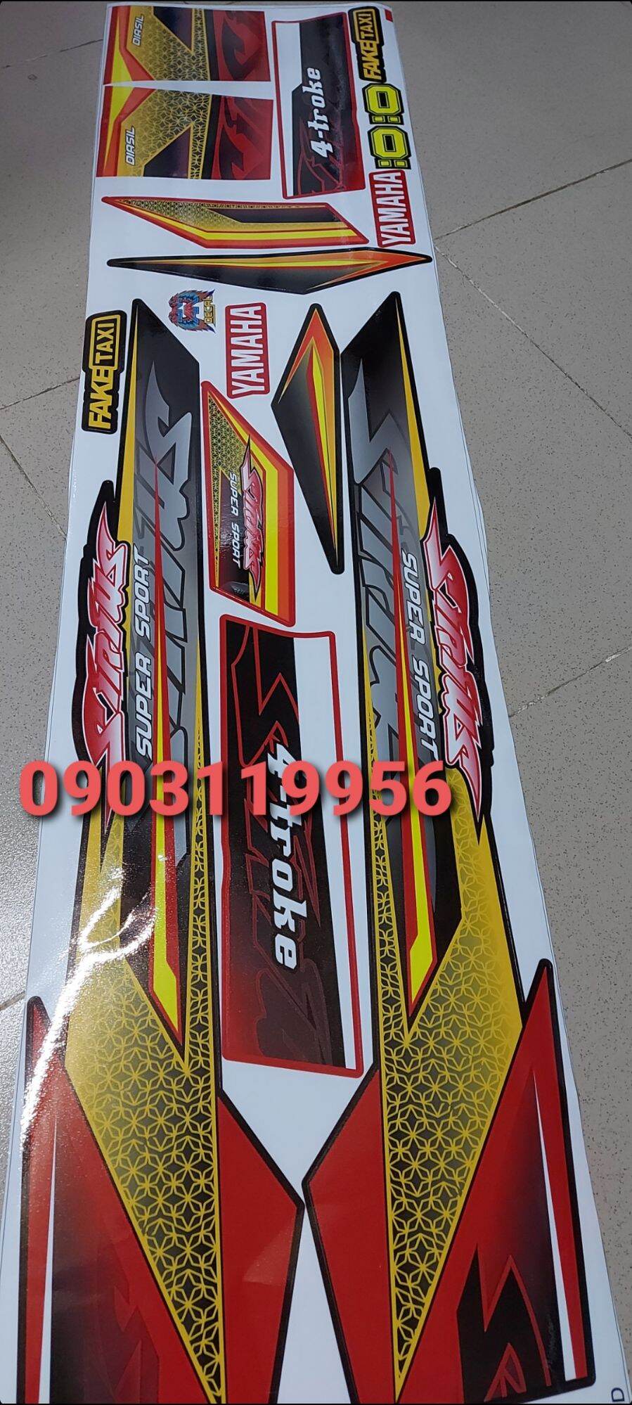 tem rời sirius đỏ đen, tặng kèm set logo