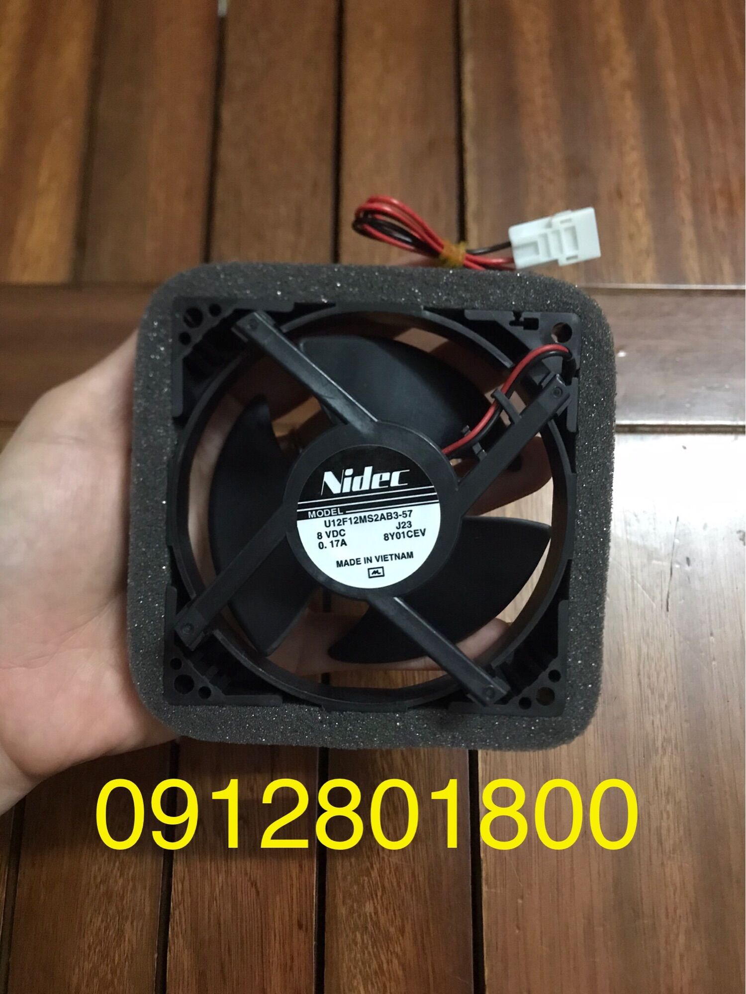 Quạt tủ lạnh Panasonic DC 8V 9*9cm 2 dây