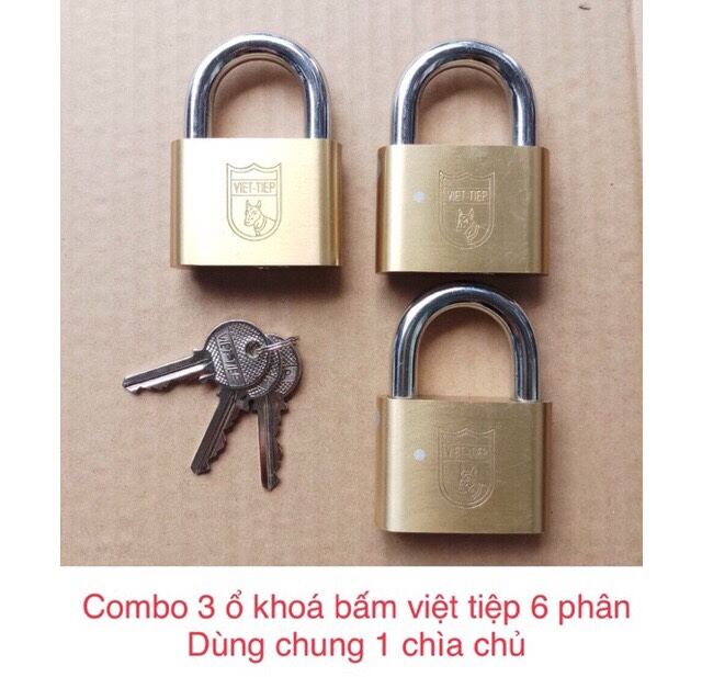 Combo 3 ổ khoá việt tiệp dùng chung 1 chìa chủ