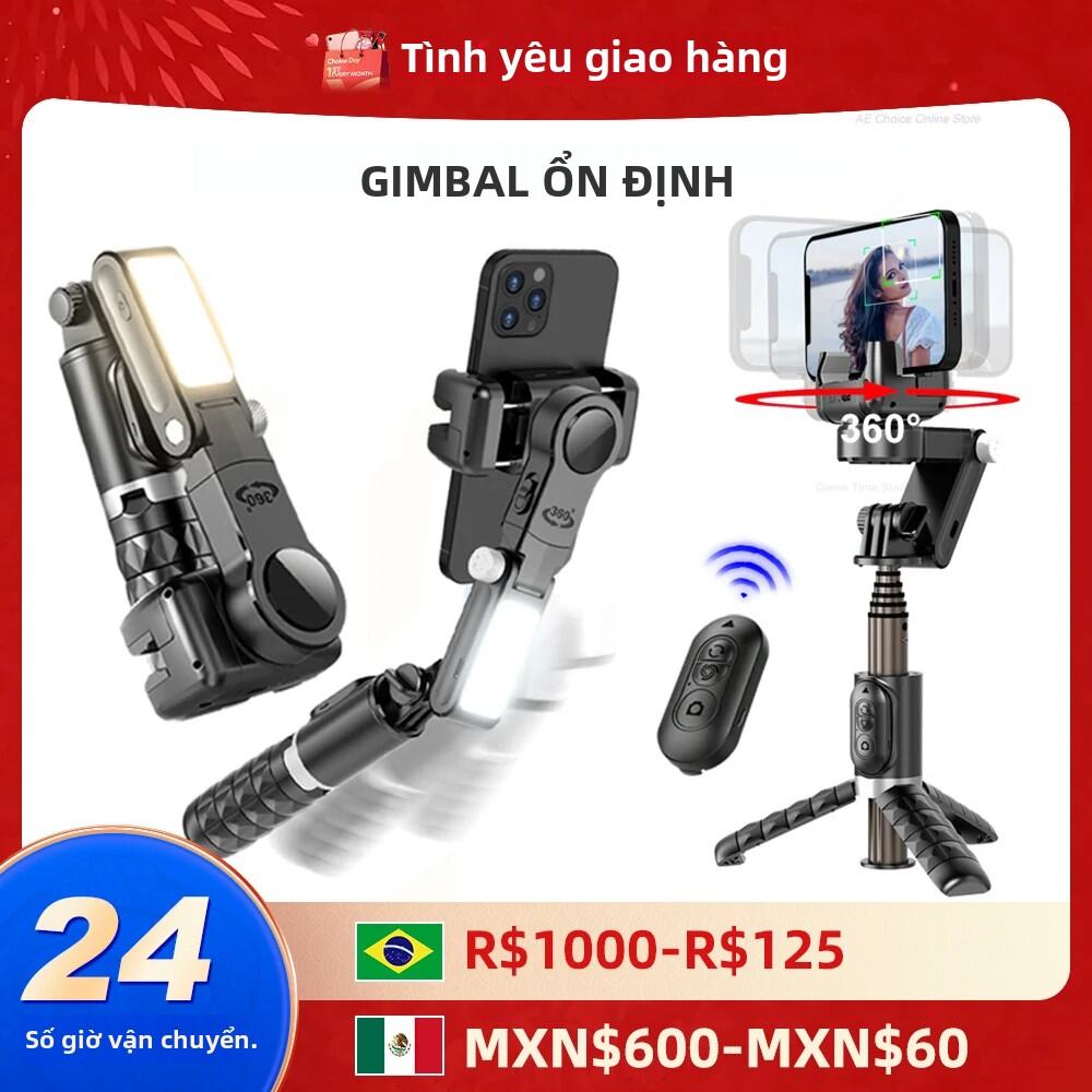 Gậy Selfie Cầm Tay Ổn Định Q18 Gimbal Có Bluetooth Lấp Đầy Ánh Sáng Cho iPhone Huawei Xiaomi - Giá Đỡ Điện Thoại Di Động Với Chế Độ Bắn Theo