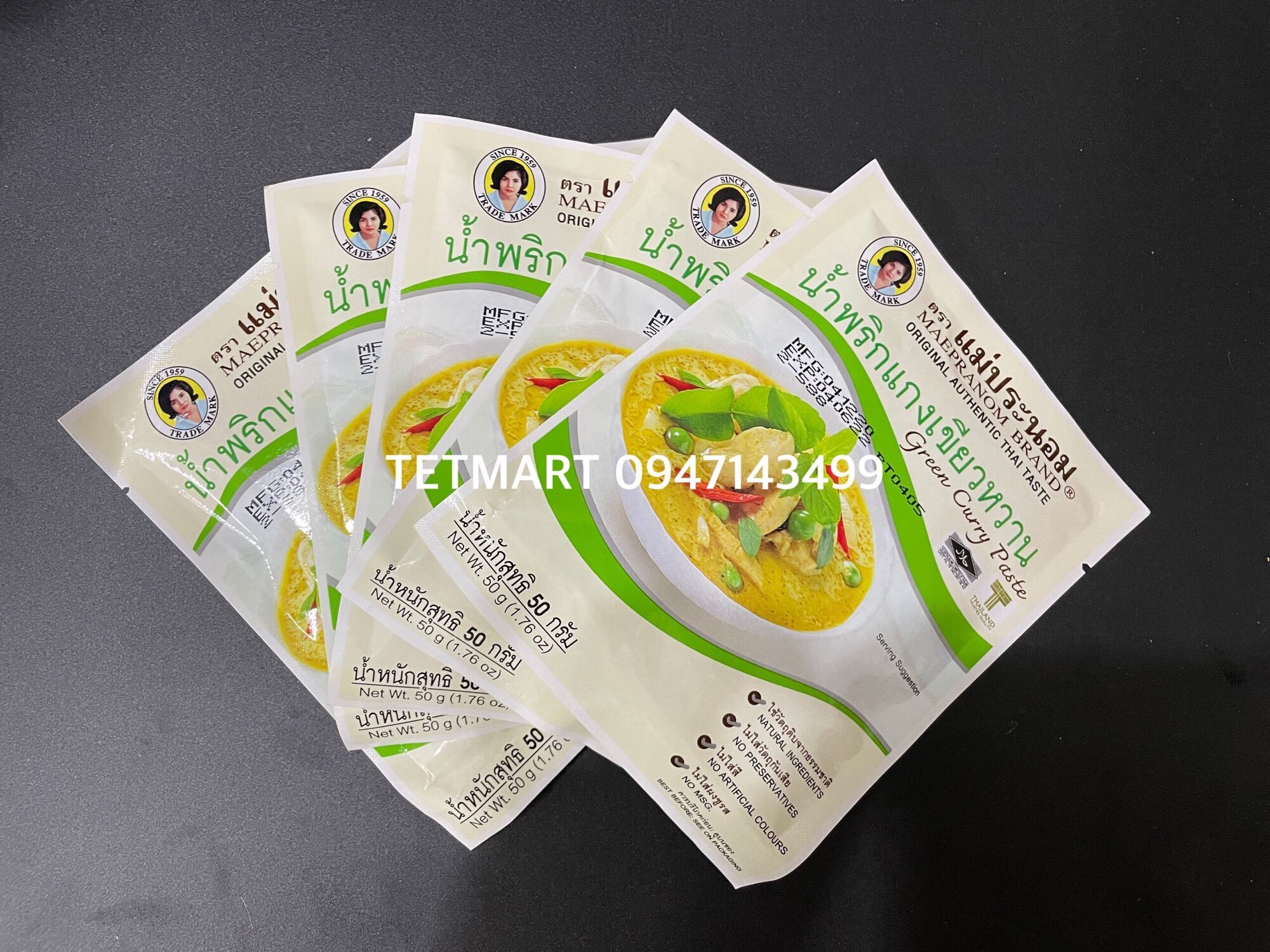 Gia vị cà ri xanh Thái Lan Mae Pranom 50g