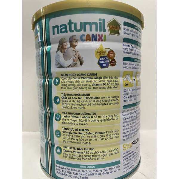 (HSD: 14/2/2025) Sữa bột Natumil canxi lon 800g
