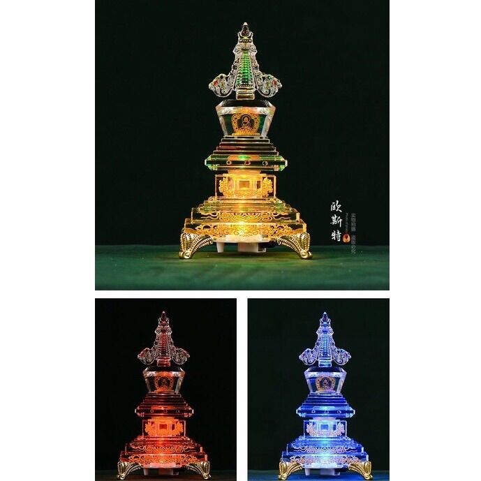 Tháp xá lợi pha lê đính đá(có đèn LED)