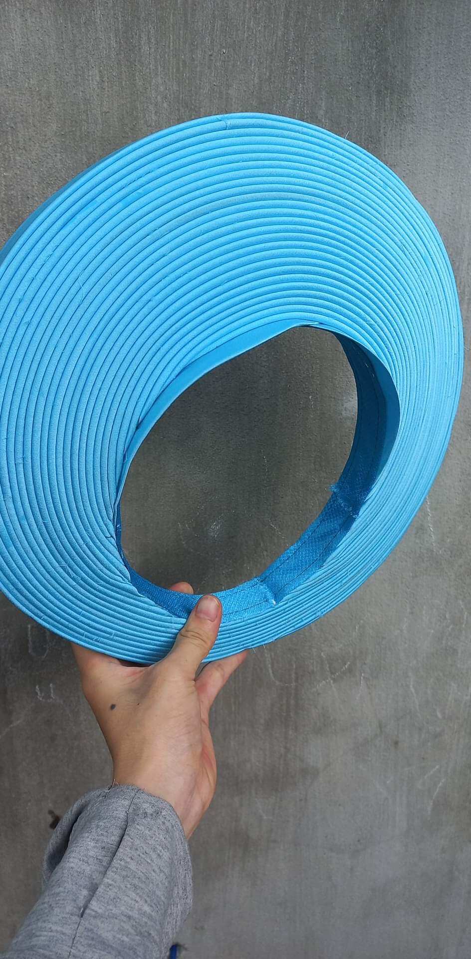 Khăn xếp màu xanh da trời 25 vòng vải lụa satin mịn