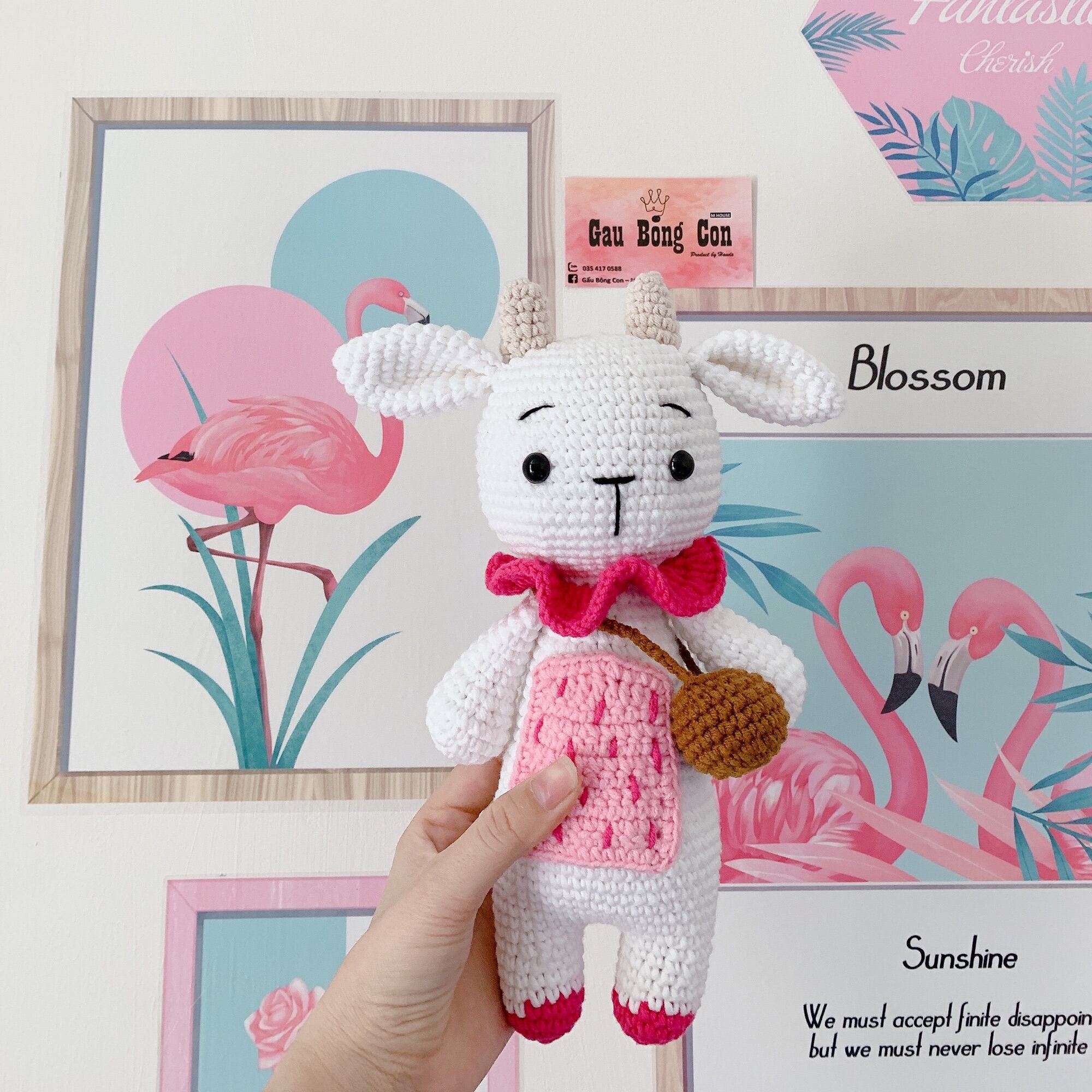 Bé dê Willy bằng len - quà tặng handmade - gấu bông bằng len an toàn cho bé