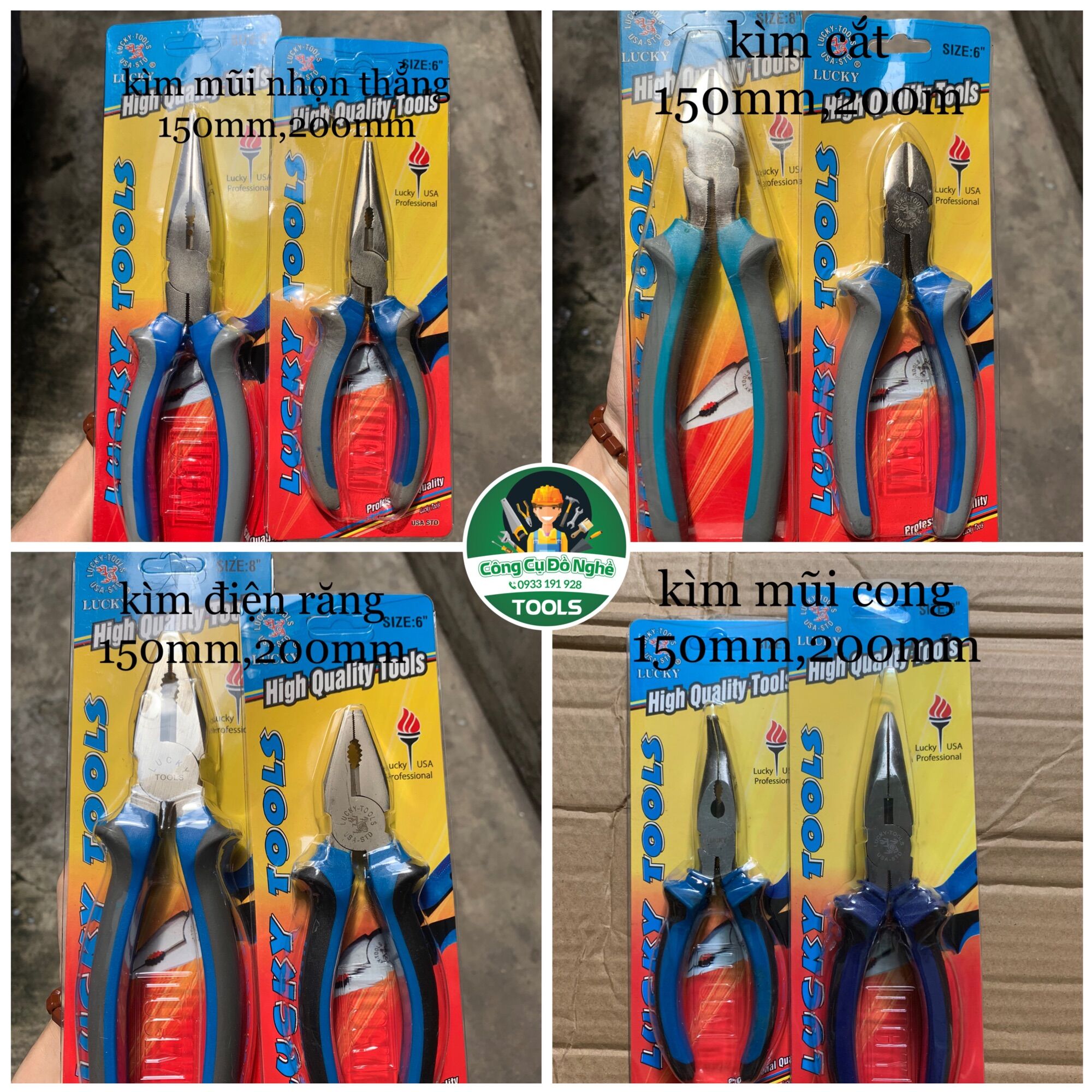 Kìm răng,kềm cắt,kìm nhọn mũi thẳng và mũi cong 6”inch 8”inch