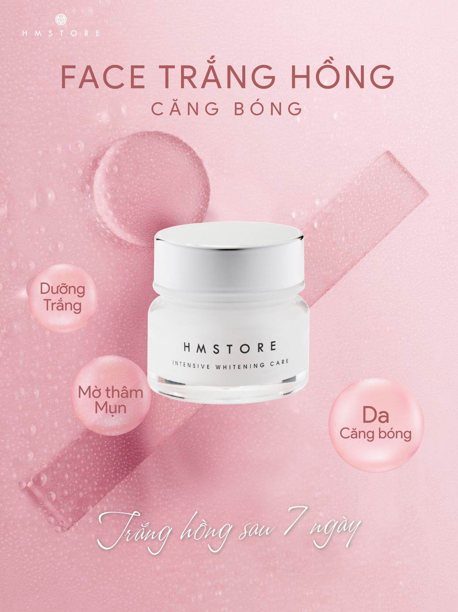 Kem trắng hồng căng bóng