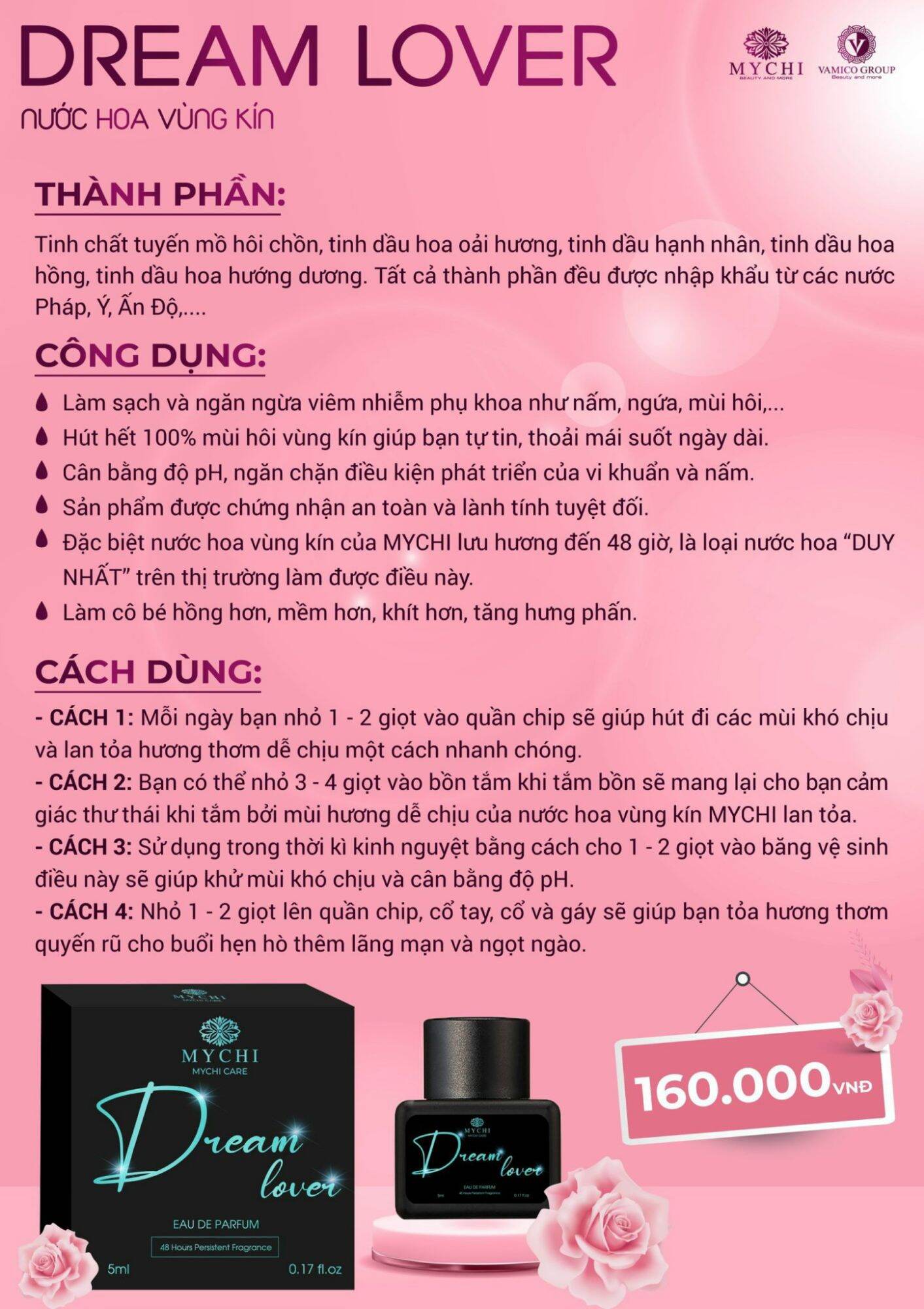 Nước hoa vùng kín Thảo Mộc 37, Mùi DREAM LOVER ( màu đen)