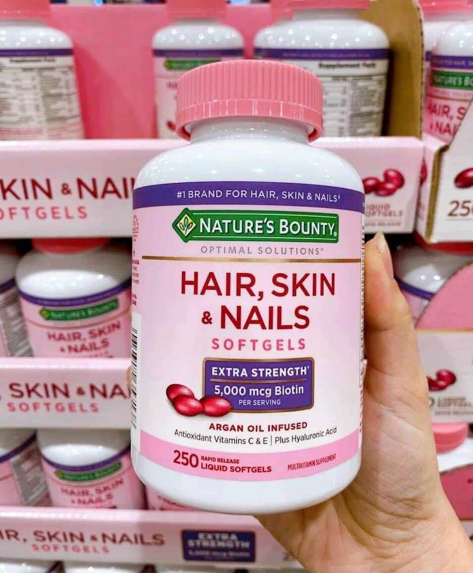 Viên Uống Đẹp Da, Tóc, Móng của Mỹ 250 vien Nature's Bounty HAIR SKIN NAIL USA
