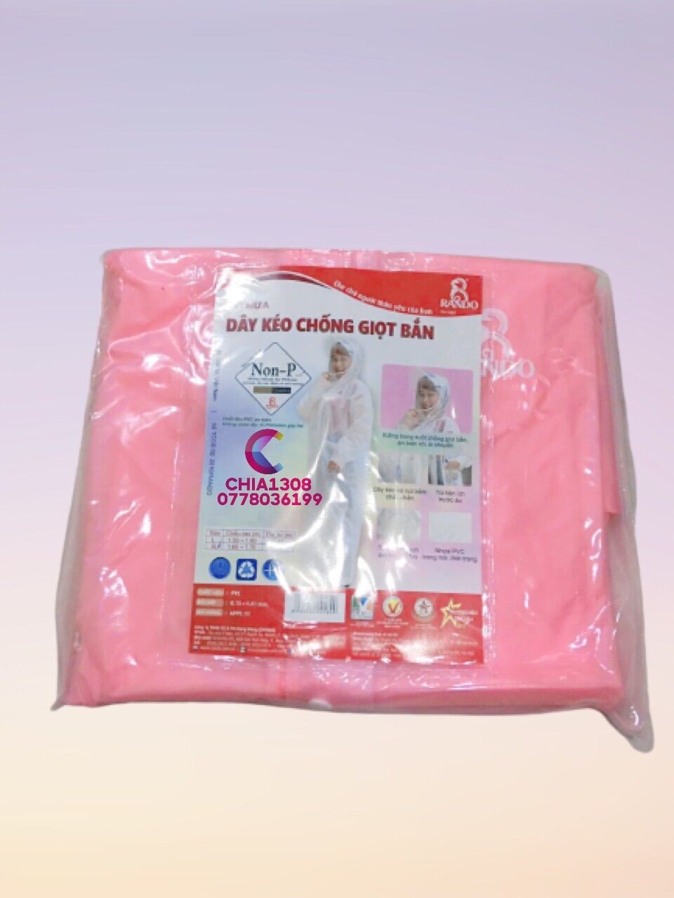 Áo mưa dây kéo trong chống giọt bắn cao cấp rando