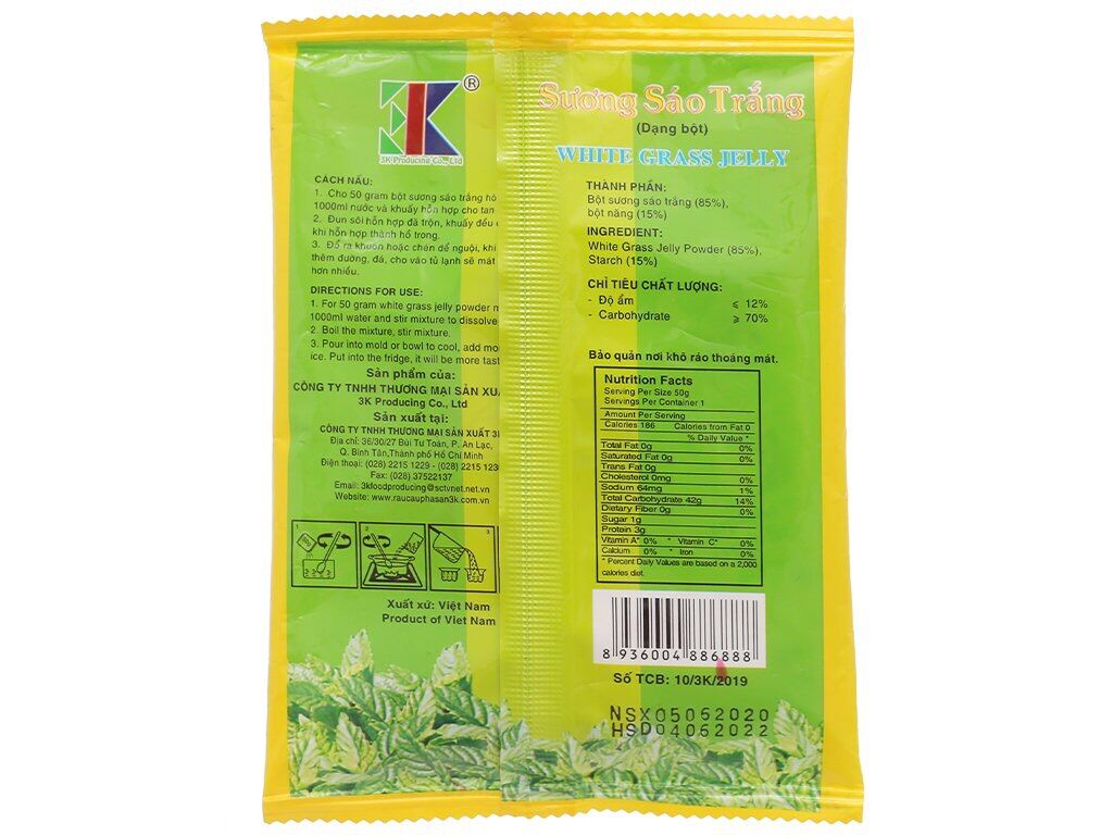 Bột Sương Sáo Trắng 3K