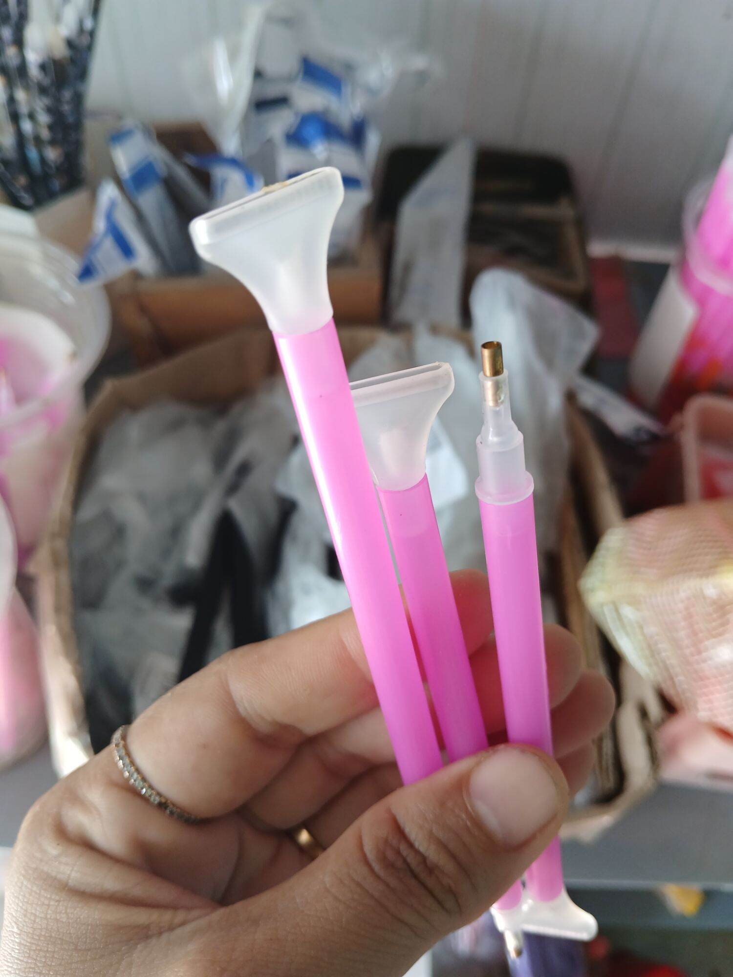 combo 3 bút đính tranh đá DIY 2 đầu 6 viên