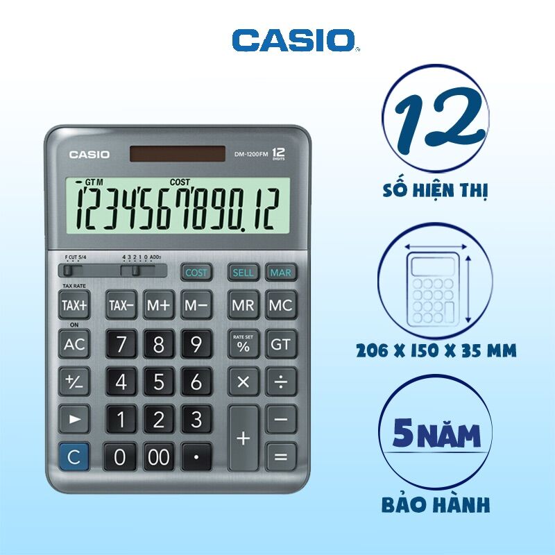 Máy tính casio dm-1200fm chính hãng