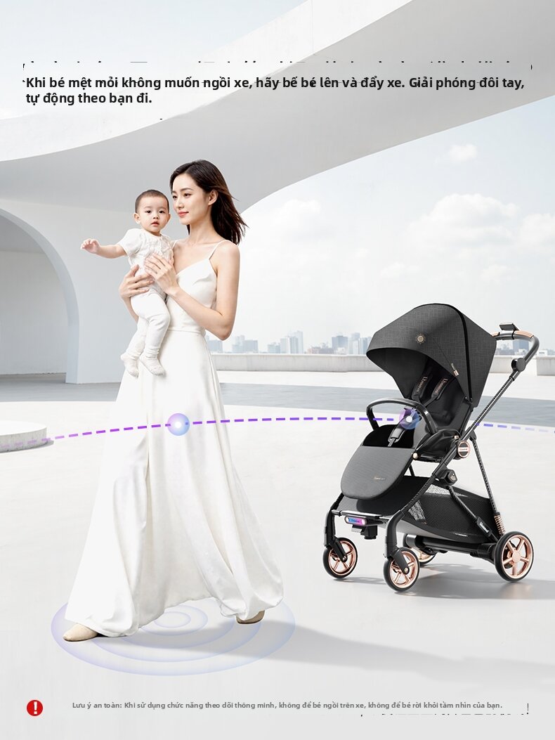 Intelligent Following Brake Bi-directional Sit-Lie Stroller - 3