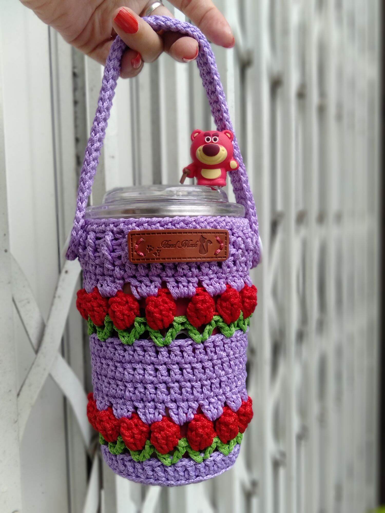 Túi vừa với ly gấu dâu
