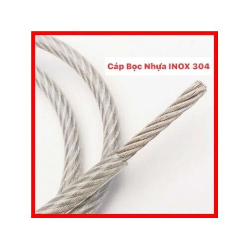 Cáp inox 304 bọc nhựa 6mm - 8mm