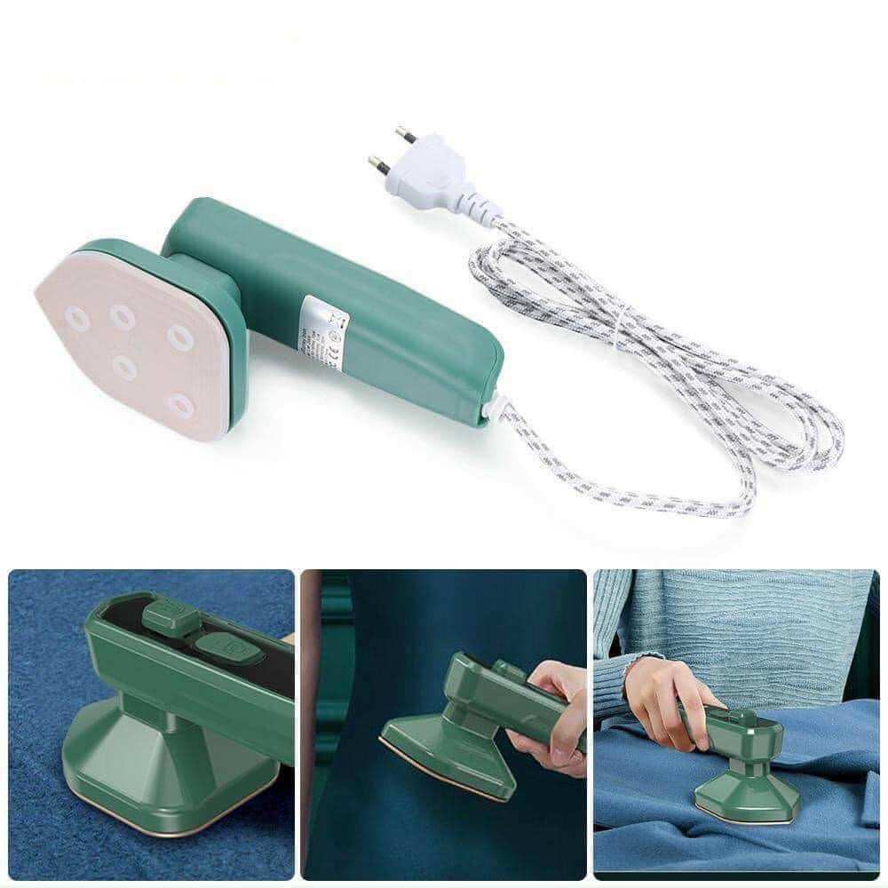Bàn là mini  hơi nước cầm tay màu xanh rêu - tiện lợi, dễ sử dụng