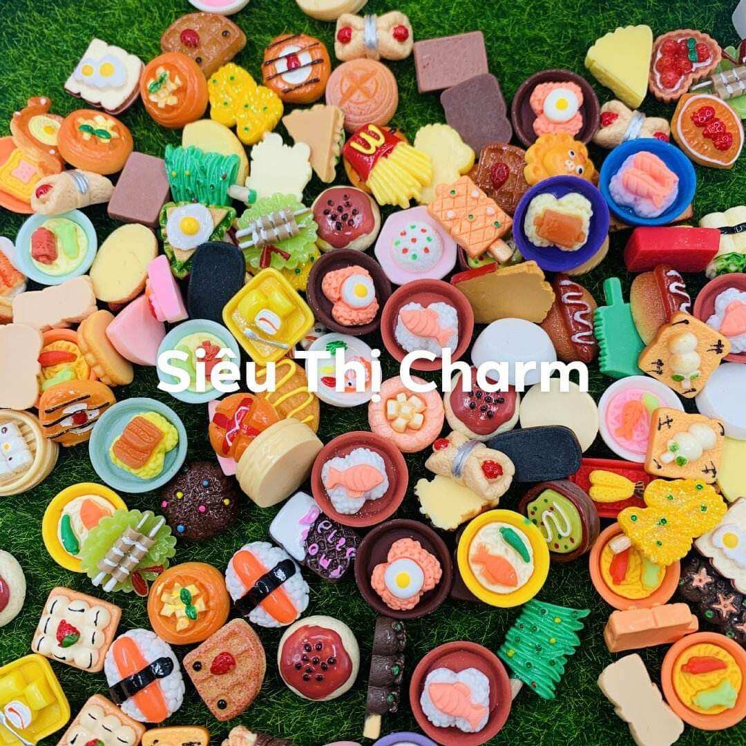 Túi 50/100 charm đồ ăn ngẫu nhiên