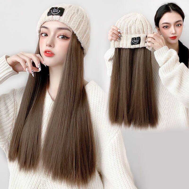 Tóc giả dín mũ len cao cấp 3 dáng[GIÁ XƯỞNG]