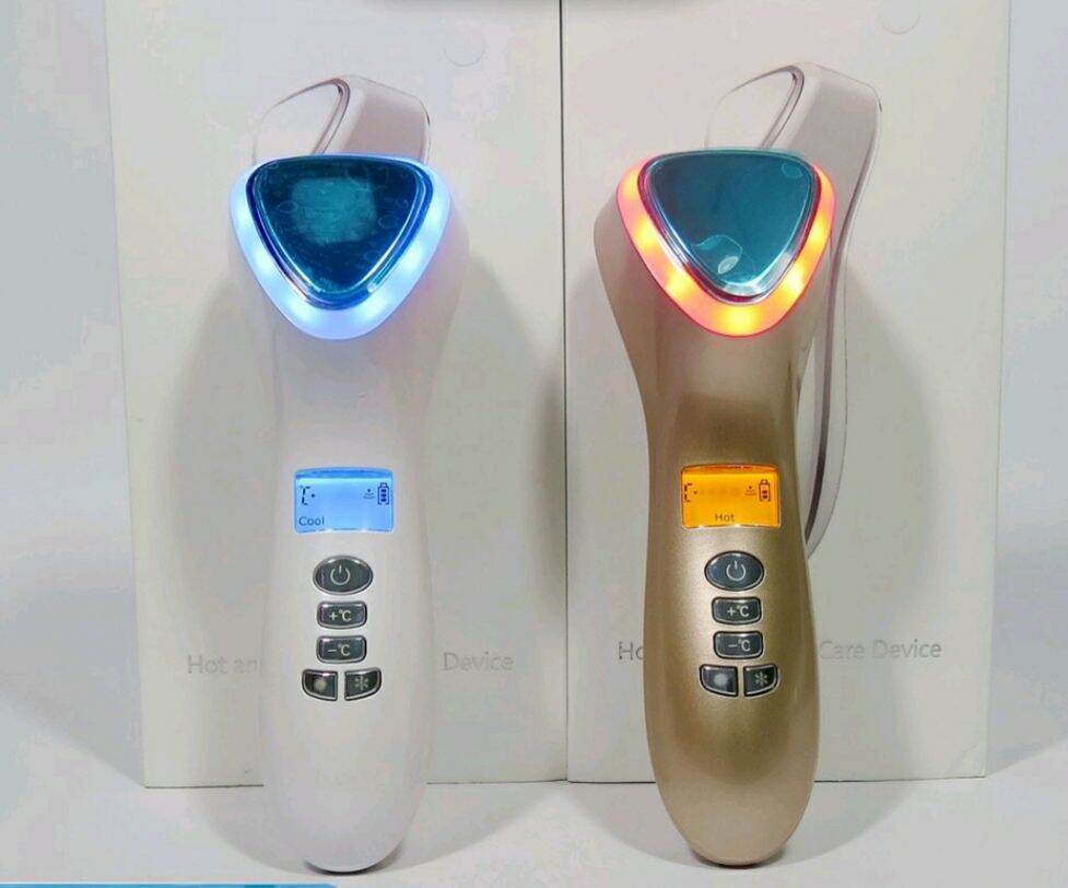 Máy đẩy tinh chất matxa mặt, búa nóng lạnh điện di massage chăm sóc da mặt