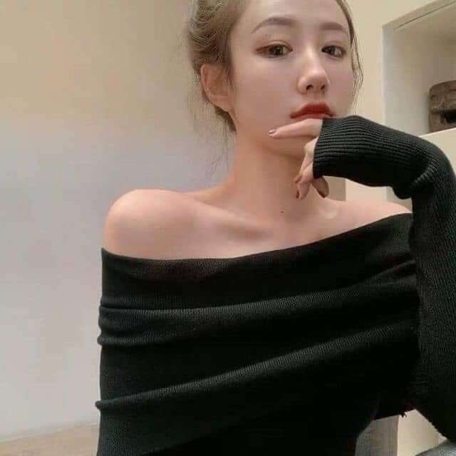 /Order/ Áo len trễ vai