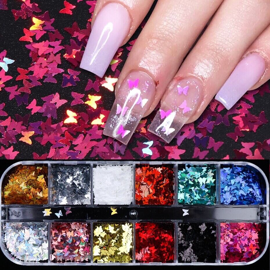 Bướm trang trí móng, bướm ẩn nail