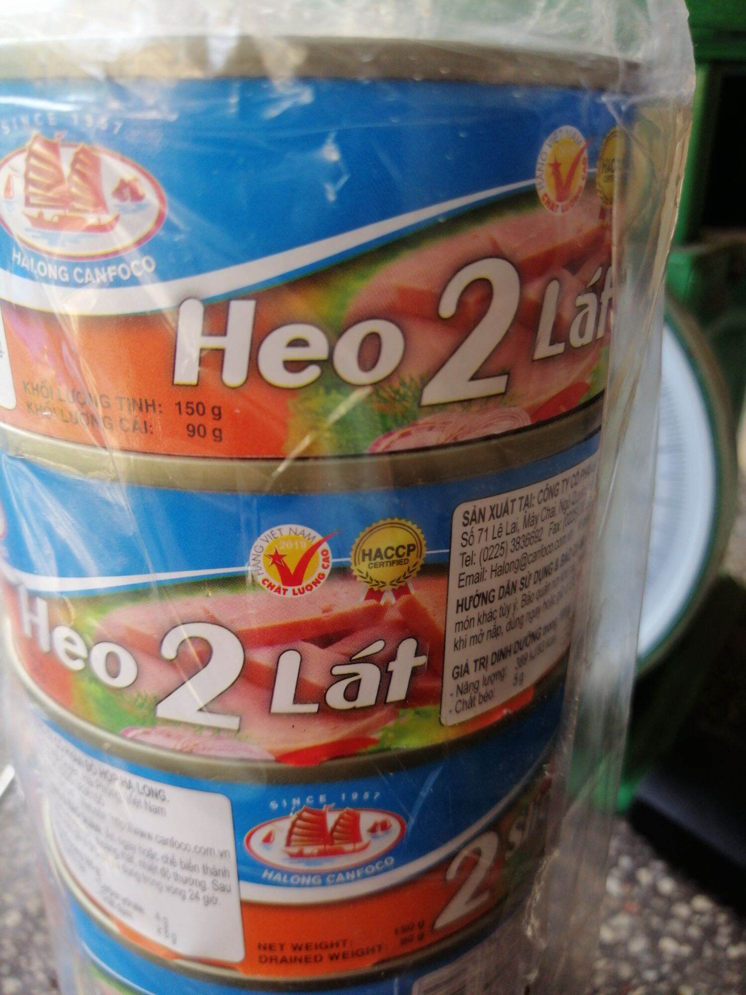 thịt heo 2 lát 5 hộp  155G. Hạ Long