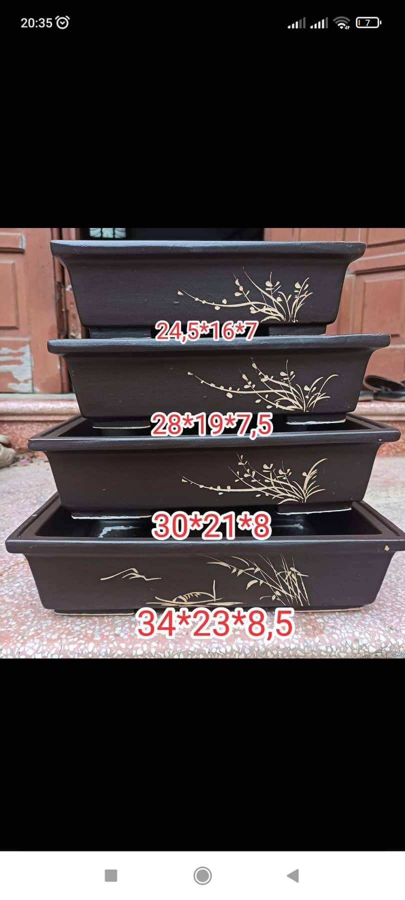Bộ 4 chậu chữ nhật cao cấp