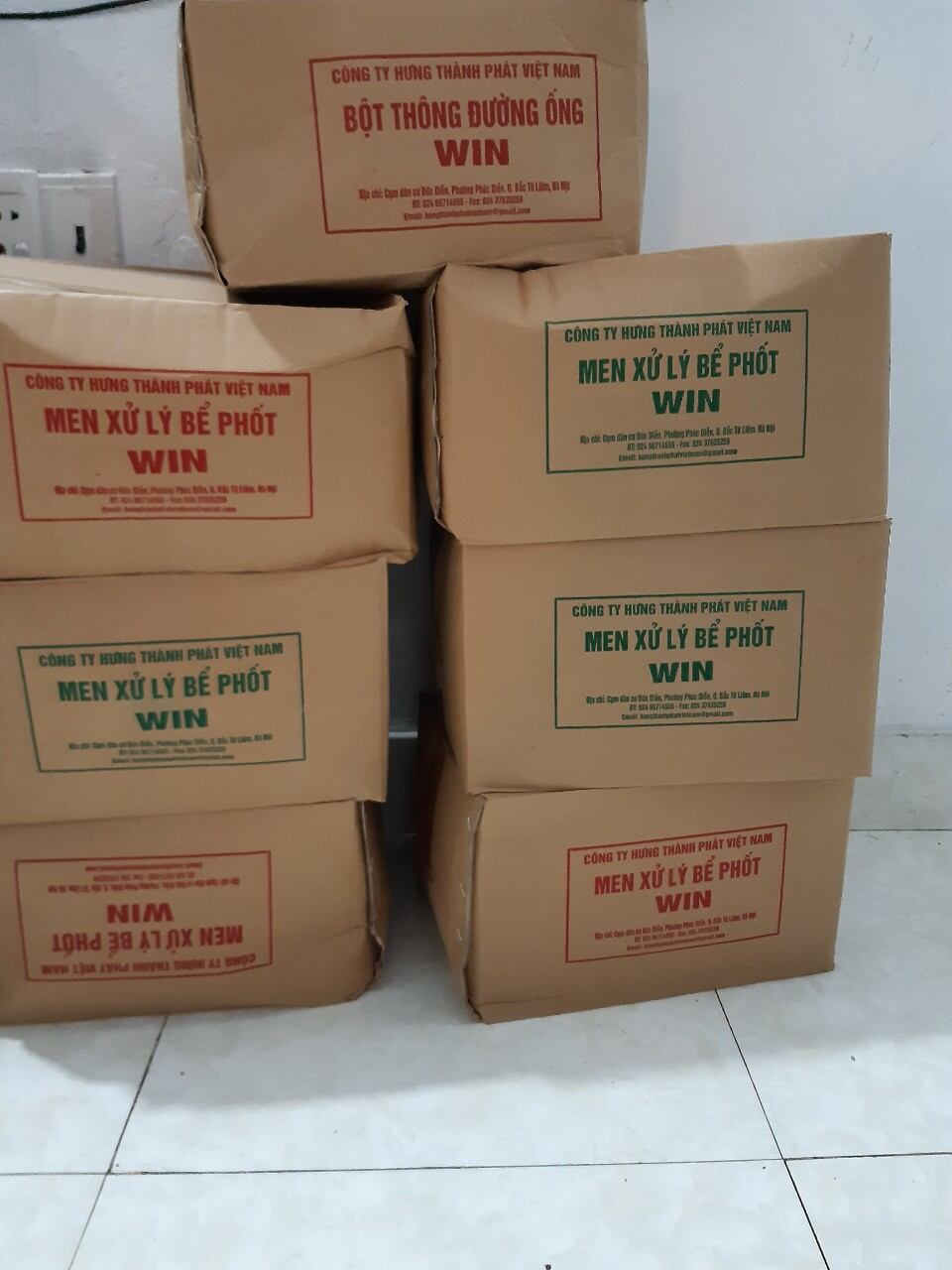 (Combo 5 gói )men sử lý bể phốt và bột thông tắc đường ống WIN