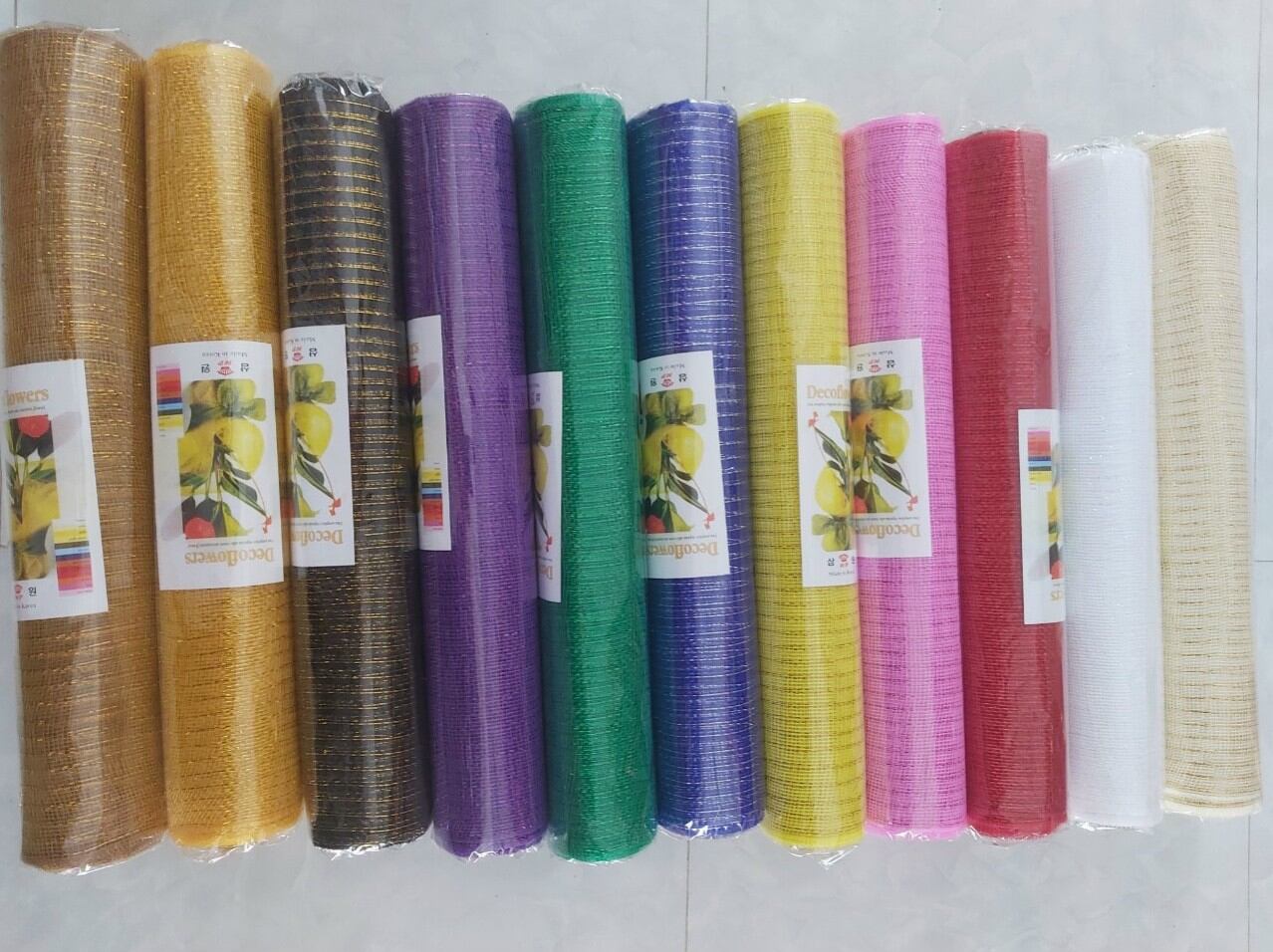 Lưới kim tuyến bó hoa sáp gói hoa thật