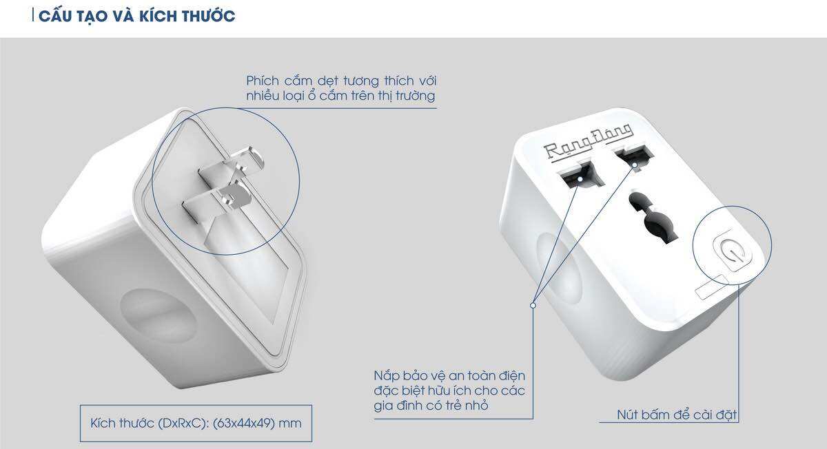 Ổ cắm thông minh Wifi Rạng Đông