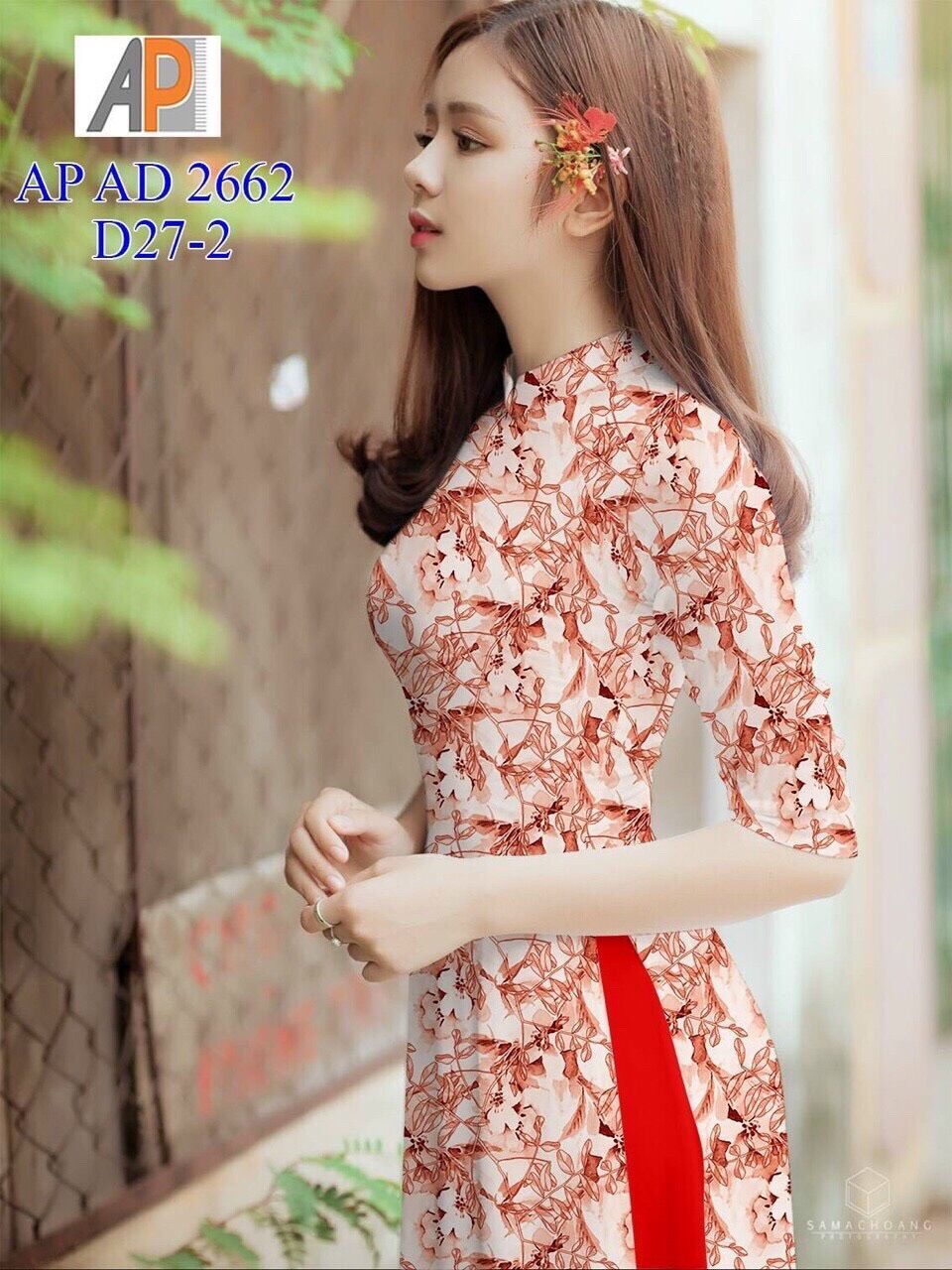 Vải áo dài in hoa đều