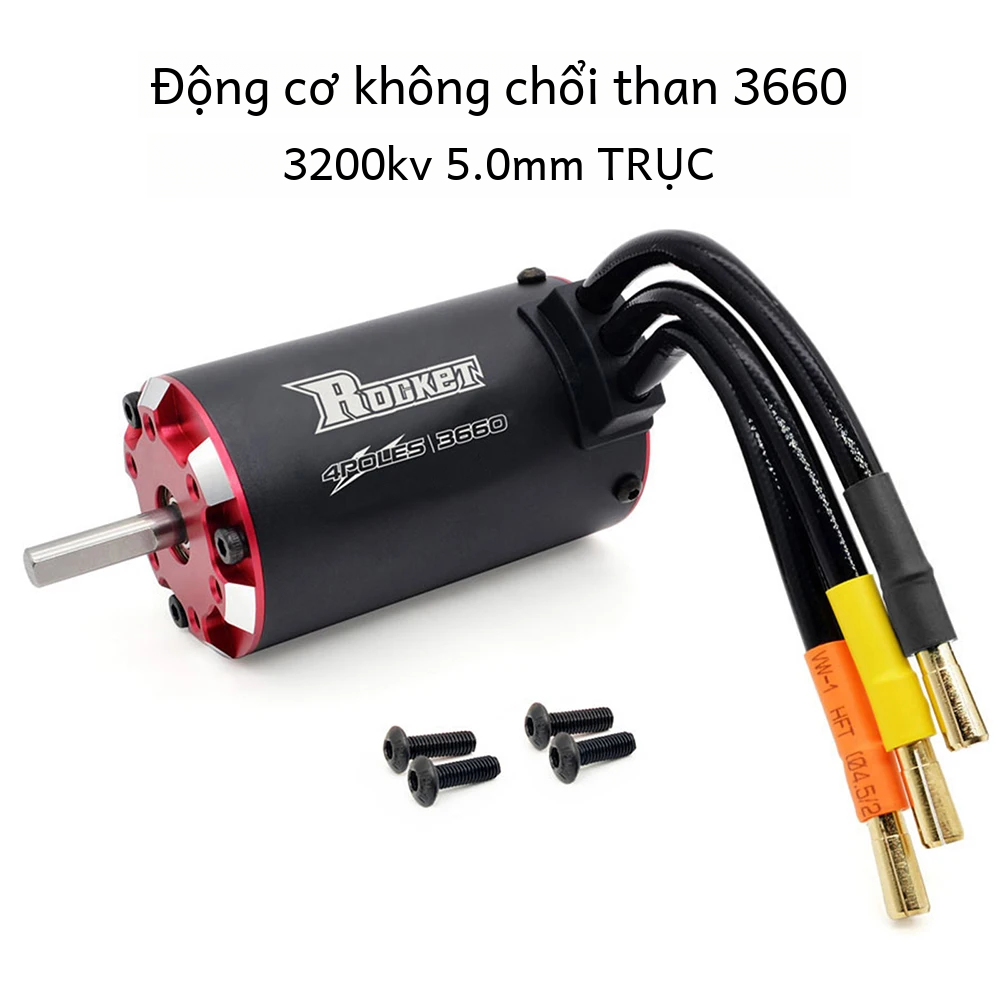 Rocket 3660 Động Cơ Không Chổi Than Với Cảm Biến Nhiệt Độ Cho 1/8 1/10 Rc Car 4250kv 3600kv 3200kv 2