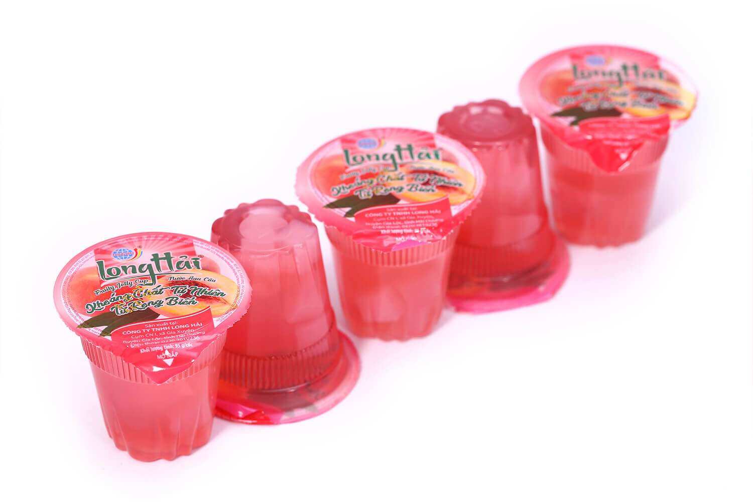 Thạch nước rau câu Long Hải 95gr/cốc - 5 cốc/ lốc