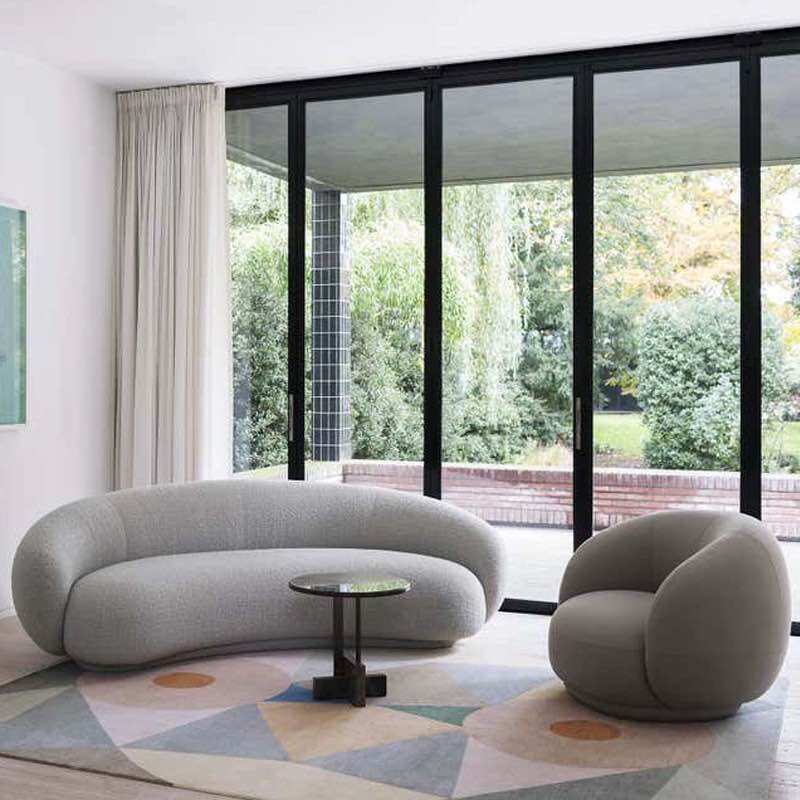 Sofa Băng Cong Vải Lông Cừu cao cấp