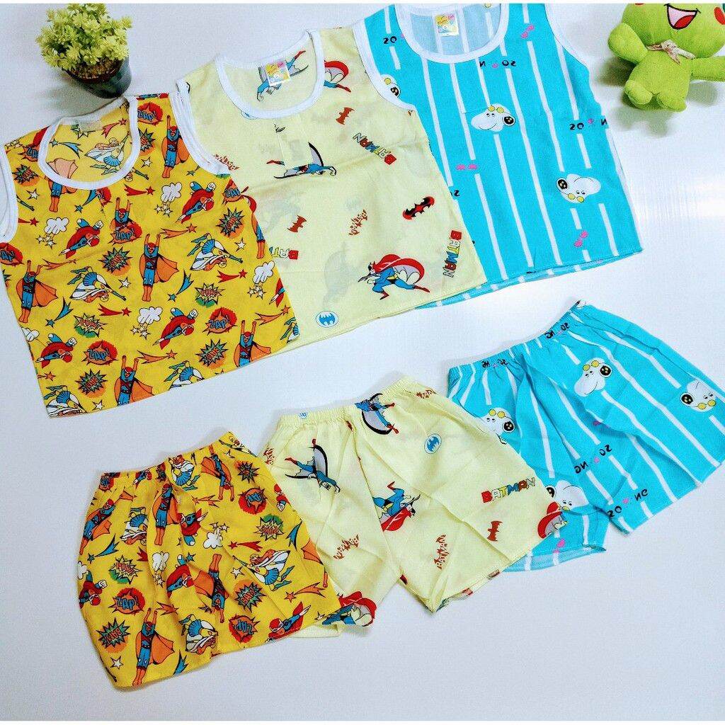 Combo 3bộ sát nách bé trai 222