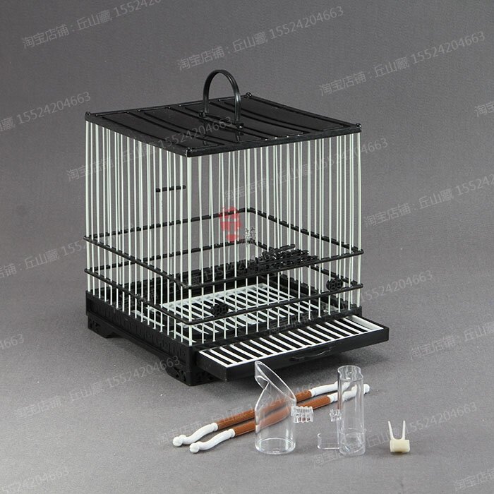 Lồng chim thép nhựa thế hệ 5 shouzimen lồng chim nhựa ngăn kéo lồng chim thêu mắt lồng vuông sợi thủy tinh lồng tắm